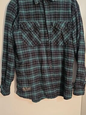 The Vermont Flannel Co. Hat Trick Plaid Flannel Shirt Men's Size Large USA made
